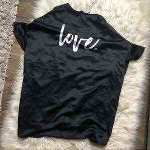 NWT Victoria’s Secret love satin ruffle tie robe one size